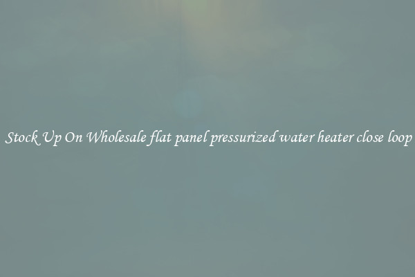 Stock Up On Wholesale flat panel pressurized water heater close loop