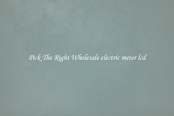 Pick The Right Wholesale electric meter lcd