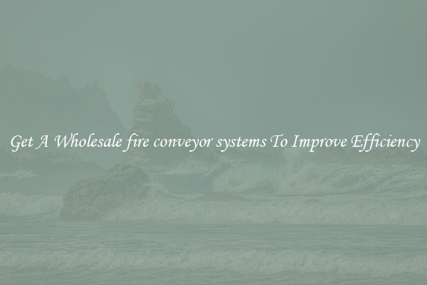 Get A Wholesale fire conveyor systems To Improve Efficiency