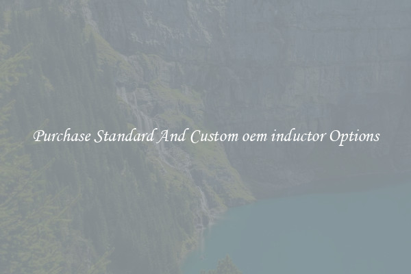 Purchase Standard And Custom oem inductor Options