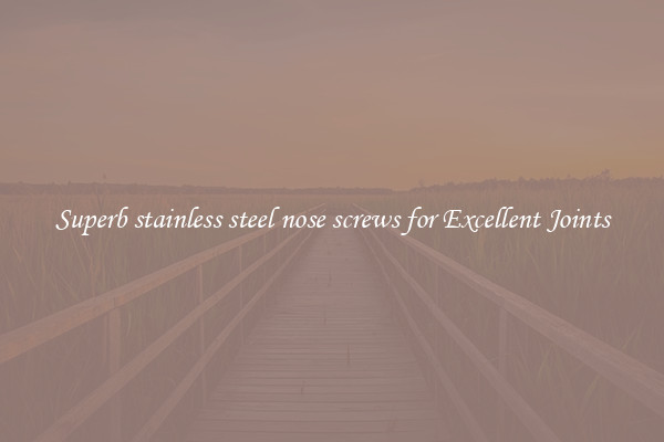 Superb stainless steel nose screws for Excellent Joints