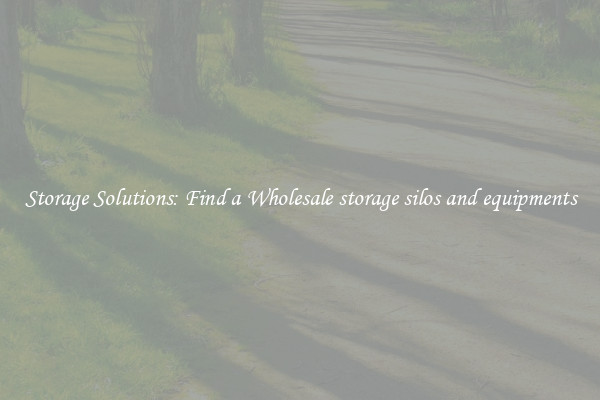 Storage Solutions: Find a Wholesale storage silos and equipments