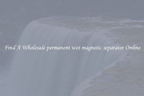 Find A Wholesale permanent wet magnetic separator Online